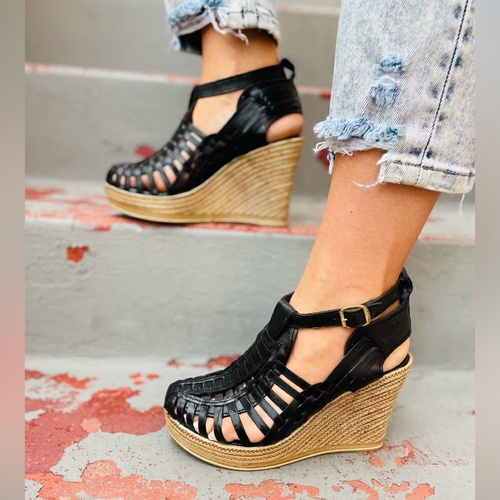 Handmade Black Wedge 